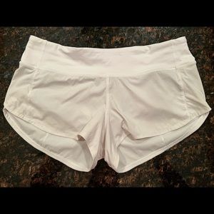 Lululemon Run Speed Shorts, Size 6 White